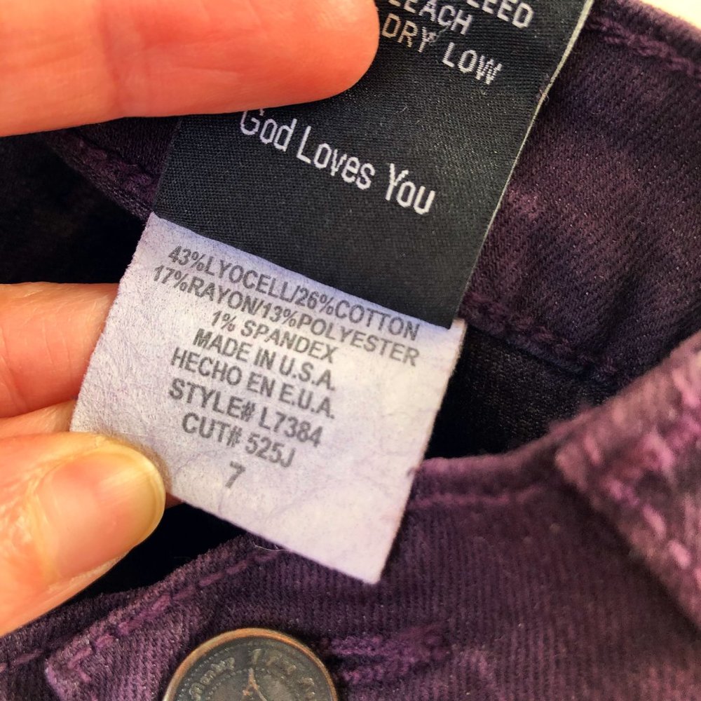 Flying Monkey Purple Stretchy Skinny Jeans (7) - Picture 6 of 7